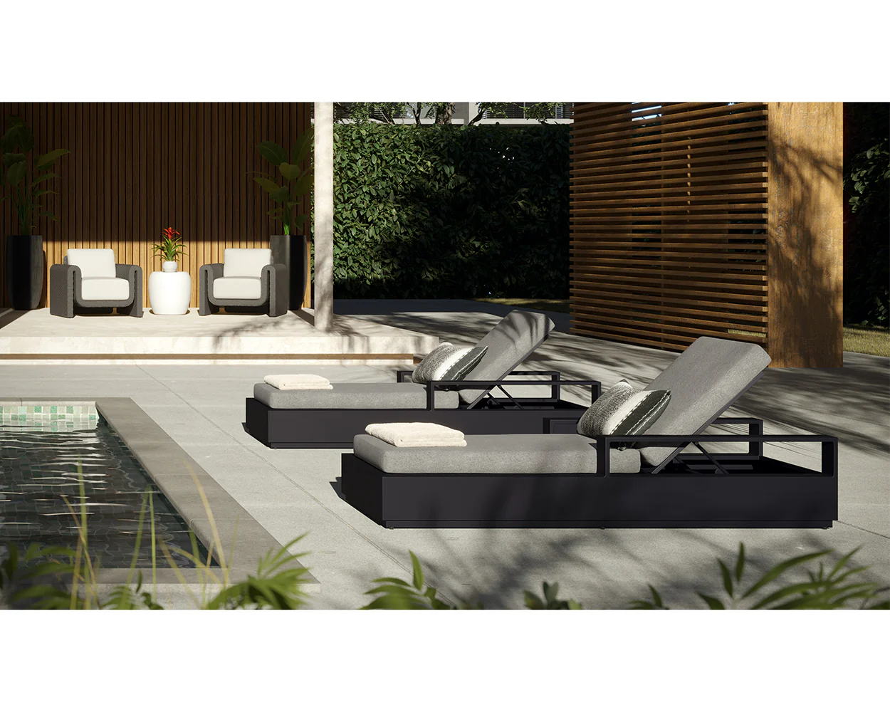 Tavira Lounger Modern Outdoor Chaise Lounge Chair for Patio, Poolside, or Garden Relaxation - Image 2