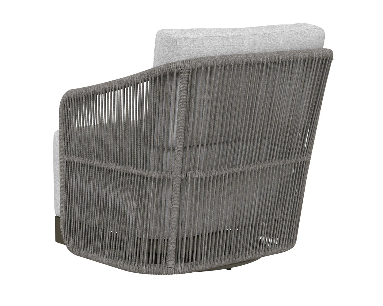 Allariz Swivel Armchair in Warm Grey Fabric - Modern Upholstered Lounge Chair with 360° Rotation - Image 5